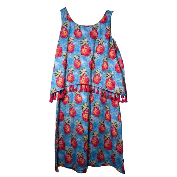 Leoma Lovegrove Dresses & Skirts - Leoma Lovegrove Pineapple Tassel Dress M Tropical Resort Wearable Art Boho